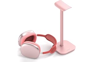 doenci Headset Halterung, Kopfhörer Ständer für Alle Over Ear Bluetooth Kopfhörer, Universal Kopfhörer Halter mit Gewichtete Basis + Aluminiumrohr, Gaming Headset Halter Schreibtisch Zubehör (Rosa)