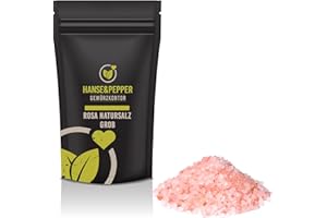 ‎HANSE&PEPPER GEWÜRZKONTOR 1kg Rosa Natursalz aus Pakistan bekannt als Himalaya Salz Grob Mühlensalz Naturbelassen in Top Qualität- Greenline Serie