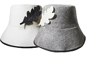 KHDULQ Saunahut,2 Filzhut für Damen und Herren Inkl Saunamütze aus Sauna Mütze Filzkappe Mütze Filzhut Hut Kappe Sauna Saunahut Wolle Mit,für Damen und Herren Wellness（Weiß und Grau）