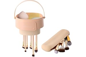 Marjoramy Silikon Makeup Pinsel Scrubber mit Silikon Pinsel Aufbewahrung, Makeup Pinsell Reinigungsmatte, Make Up Pinsell Tasche, Make up Pinsell Reiniger Pad, Pinsels Reinigungsbox Tragbares