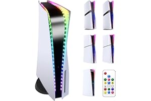 AUARTE Ruban LED pour PS5/PS5 PRO/PS5 Slim, Bande LED 5050 RGB Bande Lumineuse Flexible avec 7 Couleurs 358 Modes, Décoration Ruban LED avec IR Télécommande pour PS5/PS5 PRO/PS5 Slim Digital/Disc Edition