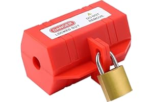KOAHDE Plug Lockout Device,Heat Resistant Safety Plug Lockout Device,Socket Lockout Electric Plug Lock for Factories,Lock for Washing Machine,Anti Fade Impact Proof Plug Lockout Tagout Set