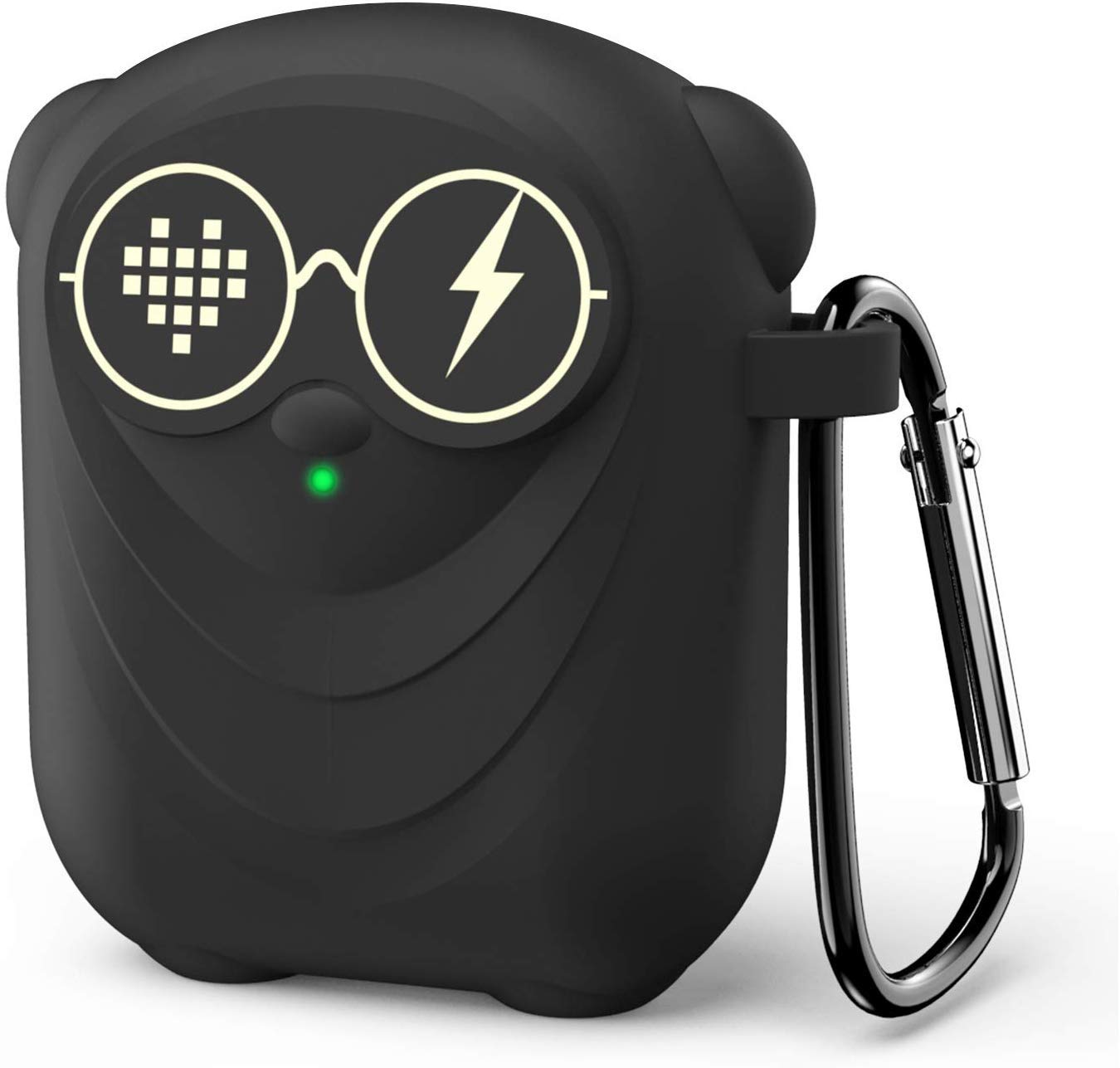 Rapidotzz Protective Case for AirPod 1 and 2 (Black) | Airpod Skin with Keychain | Clasp Shockproof | Anti Slip Case | Unisex Design | Protecting Case for Apple Wireless Earphones | Earpod Box Cover