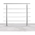 Corrimano In Acciaio Inox Per Scale - 160 Cm, 3 Barre Trasversali, Per Interni Ed Esterni