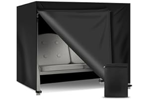 CEBLISH Hollywoodschaukel Abdeckung 3-4 Sitzer, Wasserdicht, Winddicht, Winterfest, UV Beständiges, Schwerlast Reißfest Oxford Gewebe Schutzhülle für Gartenschaukel, Schaukelbank(250x150x160cm)