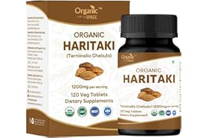 ORGANIC SPREE HARITAKI 120 Tablets | Terminalia Chebula (Haritaki) | USDA Organic Certified | Organic and Natural 120tab (1)