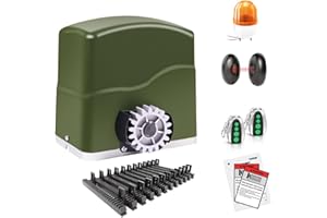 TOPENS RK700T Automatic Sliding Gate Opener Rack Drive Electric Gate Motor for Heavy Driveway Slide Gates Up to 700kg, Security Gate Operator AC Powered with Gear Rack, Beacon and Photo Sensor