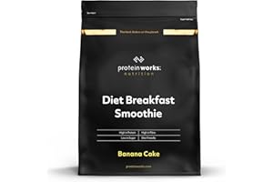 ‎THE PROTEIN WORKS Protein Works Diet Breakfast Smoothie | Proteinreiches 230 Kalorien Frühstück | Shakes Zum Abnehmen | 9 Servings | Bananenkuchen | 500g