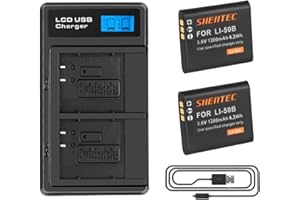 2X Shentec 1200mAh Batería Li-50b para Olympus Li-50b Stylus 1010Stylus 1030SStylus SZ-10 SZ-12 SZ-15 Tough 8000 SZ-30MR SZ-20 SZ-11 SZ-10 ect