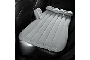 Amazon Basics Inflatable Car Air Mattress | Large | Grey | Quick Inflate, Durable PVC Travel & Camping Essential (Supports up to 300 kg)