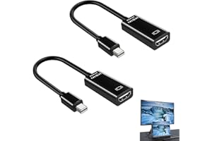 Xatgiouy 2 Piezas Adaptador Mini DisplayPort a HDMI, 4K 30Hz, Mini Displayport a Hdmi Compatible con MacBook Pro, MacBook Air, Surface Pro, iMac, XPS y más, para monitores, proyectores y HDTV