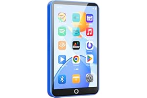 FANVACE Reproductor MP3 de 80 GB con WiFi Bluetooth, Pantalla táctil IPS de 4 Pulgadas, Reproductor de música para niños, Reproductor MP4 Android con Spotify, Audible, Amazon Music, Deezer (Blue)