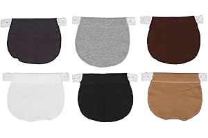 YUYTE 6 Przedłużacze do Spodni w Ciąży Regulowane Rozszerzenie Talii Ciąża Przedłużacz Paska Przedłużacz Spodni Ciążowych Przedłużacz Elastycznych Spodni Ciążowych 6 Kolorów