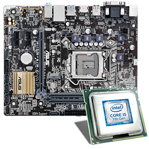 Intel Core i5-7400 / ASUS H110M-A/M.2 Mainboard Bundle | CSL PC Aufrüstkit | Intel Core i5-7400 4x 3000 MHz, Intel HD Graphics 630, GigLAN, 7.1 Sound, USB 3.1 | Aufrüstset | PC Tuning Kit