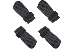 Changyeah Bottes de Chat Réglables en Maille - Protection pour Les Pattes, Respirant, Résistantes aux Rayures - 4 Chaussettes pour Baignade (Noir)