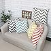 LAAT Simple Geometric Decorative Wavy Patterns Pillow Case Cushion Cover for Sofa - 20 x 20 Inches/ 50*50cm (Black-L)