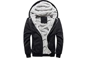 LBL LEADING THE BETTER LIFE LBL Homme Hiver Chaud Sweats à Capuche Zippé Épaisse Veste de Manches Longues