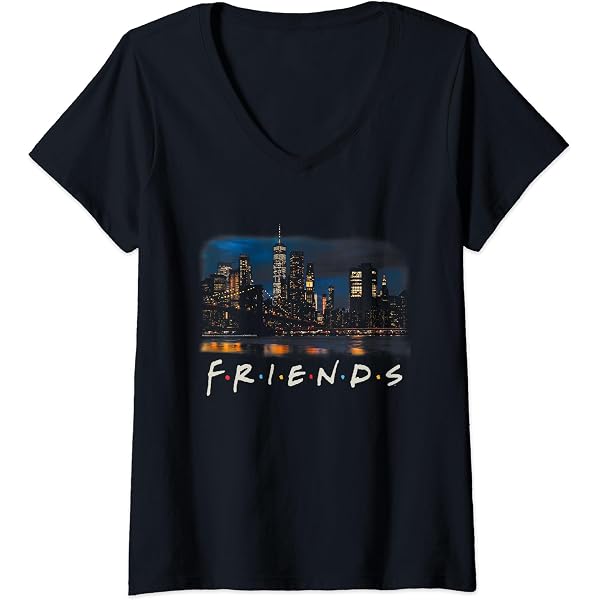 FRIENDS Men's Skyline T-Shirt – Warner Bros Licensed Heather Tee With Classic Friends Print - View #8