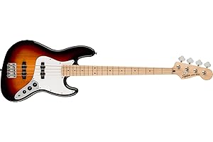 Squier by Fender Affinity Series¹ Jazz Bass®, touche en érable, plaque de protection blanche, 3 couleurs Sunburst, Inclus des Cours Virtuels Gratuits sur Fender Play
