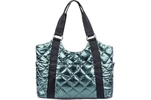 HUNTERBEE Borsa da donna in nylon centrale trapuntata Puffy Piumino imbottito multi tasche impermeabile infermiera casual viaggio lavoro insegnante shopping utility tote bag nylon Imbottita Borse leggere