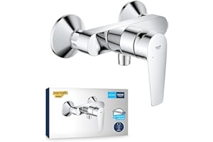 GROHE QUICKFIX Start Edge, Miscelatore monocomando per doccia, cartuccia a dischi ceramici GROHE Long-Life da 35 mm, Cromo, 24197001