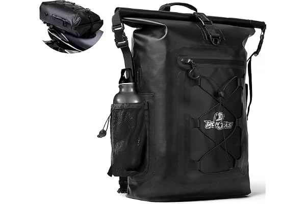 Grapelet Sac à dos de moto étanche 40L pouvant être utilisé comme sacoche de selle de moto Sac à dos à roulettes avec bretelles amovibles Protection contre la pluie, la neige et la boue