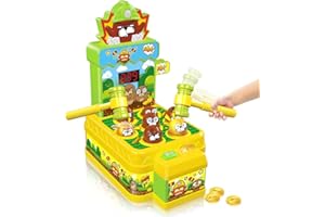 VATOS Whack Game Toy with Mole,Mini Electronic Arcade Pounding Bench Coin game with 2 Hammers Toy,Interactive Educational Developmental Game for Toddlers Kids Girls and Boys Age 3 4 5 6 Years Old