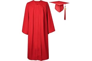 GraduatePro Toga Laurea con Cappello con Ciondolo 2024 Donna Uomo Costume università Scuola Superiore Dottorato Master 12 colori