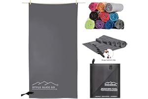 Style Slice Asciugamani microfibra, Telo Microfibra Palestra Campeggio di Viaggio,Assorbente Asciugatura Rapida Telo Mare，Compatto & Ultraleggero Telo Mare Microfibra - 3 Taglie，7 Colori