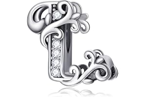 XWN Perles lettres A à Z pour bracelet, argent 925, compatible Pandora et bracelets/colliers européens, pour femmes/filles X240.