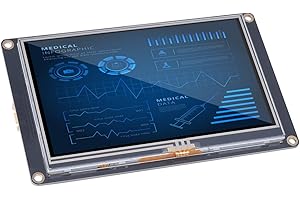 Nextion HMI Display 4.3″ Enhanced Series NX4827K043 Resistive LCD-TFT Touch Screen 480*272, Nextion Display Module with RTC Function and 8 Digital GPIOs, Suitable for 3D Printers, Vehicle HMI, etc.
