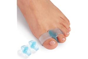Promifun Bunion Corrector, Zehentrenner mit 2 Schlaufen, 10er Pack Gel Zehenkorrektor (M, Blue)