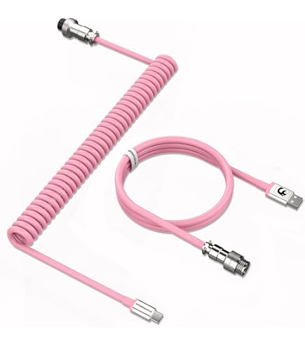 ATTACK SHARK C01 Ultra Spiral-Tastaturkabel Mit RGB – Gewickeltes USB-C Kabel Für 8KHz Mechanische Tastaturen, 56,5 Zoll, Orange