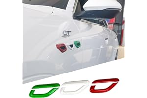GZZHENGYE Copertura decorativa per parafango con presa d'aria laterale tricolore con bandiera italiana Compatibile con Maserati Grecale 2022 2023