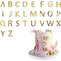 Teegxddy 52 Pz Brev A-Z Topper Fu00f6r Tu00e5rta Brev Alfabet Guld Spegel