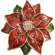 Broche Sapin De Noël Rouge Avec Strass - Clj Charles Le Jeune - Acier 100% - Neuf Avec étiquettes
