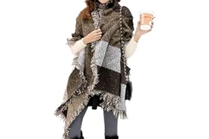 Miss Lulu Scarf for Women Winter Long Soft Warm Check Scarves Wraps Wool Spinning Tassel Large Shawl Long Stole