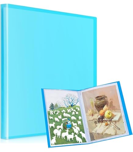 Album De Rangement A3 Pour Diamond Painting - Porte-documents Bleu Pour 30 à 60 Feuilles, Protection Parfaite De Vos Œuvres