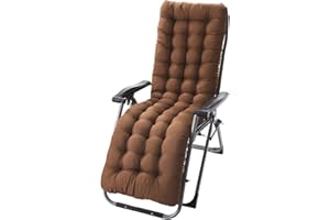 EATAN 1pcs Sun Lounger Cushions Replacement Patio Thick Chair Cushions High Back Chair Cushions Long for Indoor and Outdoor Balcony Garden Travel(No Chair) (Coffee)