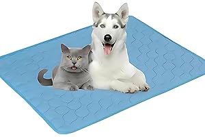 Mehx Pet Cooling Mat XL (100x75cm) – Self-Cooling Non-Gel Pad for Dogs & Cats | Extra Large Comfortable Summer Relief Bed Mat for Pets | Foldable, Portable Pet Mat for Home & Travel