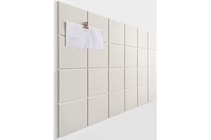 DECORETTA Cork Board Alternative - 6 Pack Felt Wall Tiles with Safe Removable Adhesive Tabs, Cork Boards for Walls Notice Board for Home Office and School Pin Board Tack Board - Beige