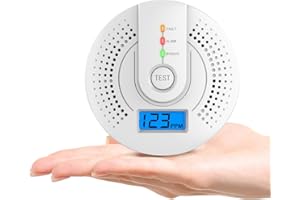 EITO Detecteur Monoxyde Carbone，Detector Monoxide Carbone,Détecteur De Monoxyde De Carbone avec Affichage Numérique Et Alarme Sonore De 75 DB, Alimenté par Batterie