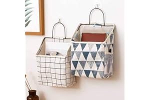 WANKD Zeitungsständer aus Baumwolle und Leinen, Zeitschriftensammler, 1PCS Schmiedeeisen Wand montiert Bücherregal einfache Wohnzimmer Zeitungsständer Zeitschriftenständer Aufbewahrungskorb (Blau)