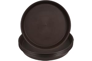 HAKZEON 10 Pack 30cm Plastic Plant Saucer,12 Inch Flower Plant Pot Drip Tray, Round Planter Saucer for Indoor and Outdoor, Brown Colour