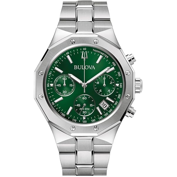 Orologio automatico uomo Bulova Surveyor in acciaio e quadrante verde – JOY Gioielli