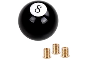 muge racing Car Gear Shift Knob, Black 8 Ball Billiard Acrylic Gear Lever Shift Knob with 3 Adapters Universal for Most Vehicles