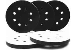 ANBOO 4pcs Tampon Interface 125mm, Tampon Interface en Éponge, Tampons de Ponçage pour Tampon de Ponçage Pneumatique et Électrique Machine de Polissage et Ponceuse à Auto-aspiration