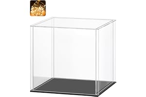 Huijintao Vitrine Acrylique, Vitrine Exposition Transparent, Vitrine Figurine, Vitrine pour Collection, vitrine Voiture Miniature pour Figurines, Jouets, Objets de Collection, Noir (15x15x15 cm)