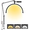 Angju Desk Lash Light for Eyelash Extensions, Portable Half Moon Lamp, Esthetician Light for Tattoo Artists, Nail Tech, Eyelash Lamp with Phone Holder | 3000-6000K | 10 Brightness Adjustable
