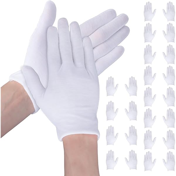 3 Paia Guanti Bianchi In Cotone - Ipoallergenici Per Gioielli, Monete E Fotografie - Foto 8